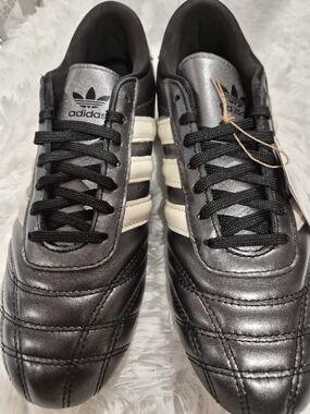 adidas Men’s Black Sneakers with White Stripes